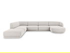 Coltar panoramic stanga 6 locuri, Miley, Micadoni Home, BL, 327x245x74 cm, poliester chenille, gri deschis