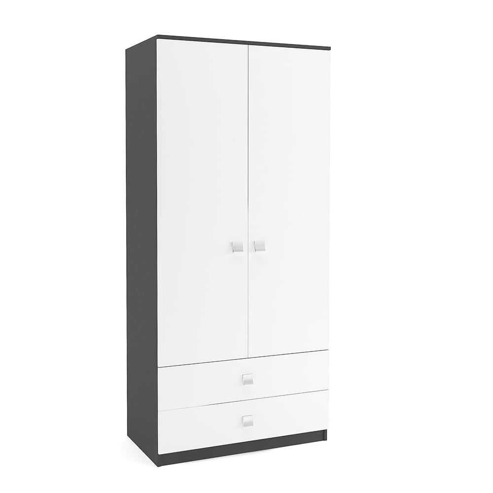 Dulap haine LINEA 2U-2S, polite, Antracit, Alb