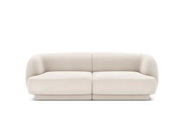 Canapea 2 locuri, Miley, Micadoni Home, BL, 184x85x74 cm, catifea, bej deschis
