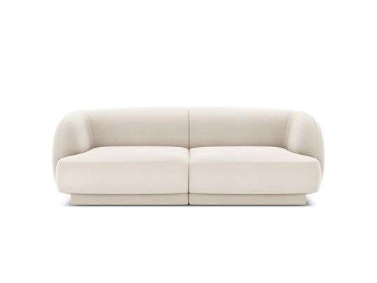 Canapea 2 locuri, Miley, Micadoni Home, BL, 184x85x74 cm, catifea, bej deschis