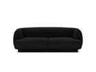 Canapea 2 locuri, Miley, Micadoni Home, BL, 184x85x74 cm, catifea, negru