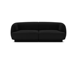 Canapea 2 locuri, Miley, Micadoni Home, BL, 184x85x74 cm, catifea, negru