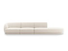 Canapea 4 locuri cotiera dreapta, Miley, Micadoni Home, BL, 325x85x74 cm, catifea, bej deschis