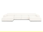 Canapea panoramica 6 locuri, Jodie, Micadoni Home, BL, 364x166x70 cm, poliester Boucle, bej