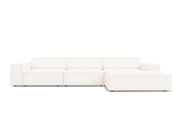 Coltar dreapta 4 locuri, Jodie, Micadoni Home, BL, 284x166x70 cm, poliester Boucle, bej