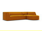 Coltar modular dreapta 4 locuri, Ruby, Micadoni Home, BL, forma rotunjita, 273x180x69 cm, catifea, galben