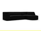 Coltar modular dreapta 4 locuri, Ruby, Micadoni Home, BL, forma rotunjita, 273x180x69 cm, catifea, negru