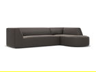 Coltar modular dreapta 4 locuri, Ruby, Micadoni Home, BL, forma rotunjita, 273x180x69 cm, catifea, gri inchis