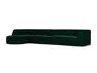 Coltar modular stanga 6 locuri, Ruby, Micadoni Home, BL, forma rotunjita, 366x180x69 cm, catifea, verde bottle