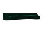 Coltar modular dreapta 6 locuri, Ruby, Micadoni Home, BL, forma rotunjita, 366x180x69 cm, catifea, verde bottle