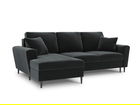 Coltar extensibil stanga 4 locuri, Moghan, Micadoni Home, BL, 241x145x88 cm, catifea, gri inchis
