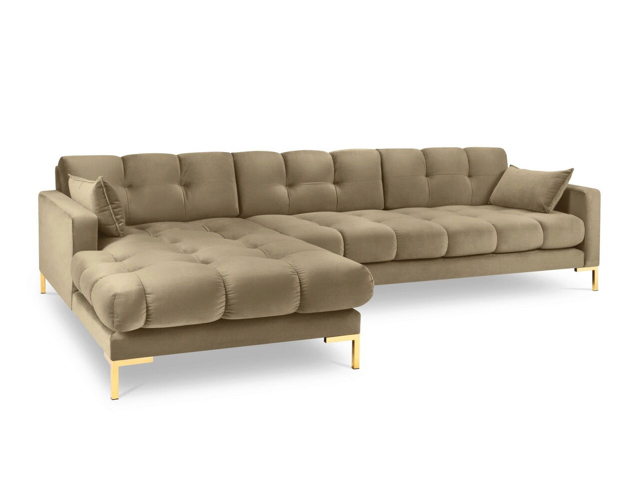 Coltar stanga 5 locuri, Mamaia, Micadoni Home, GL, 293x185x75 cm, catifea, bej
