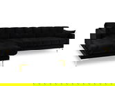 Coltar stanga 5 locuri, Mamaia, Micadoni Home, GL, 293x185x75 cm, catifea, negru
