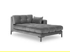 Sezlong living dreapta 1 loc, Mamaia, Micadoni Home, BL, 185x102x75 cm, catifea, gri deschis