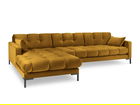 Coltar stanga 5 locuri, Mamaia, Micadoni Home, BL, 293x185x75 cm, catifea, galben