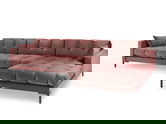 Coltar dreapta 5 locuri, Mamaia, Micadoni Home, BL, 293x185x75 cm, catifea, roz