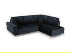 Coltar extensibil dreapta 5 locuri, Moghan, Micadoni Home, GL, 243x194x88 cm, catifea, albastru inchis