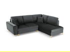 Coltar extensibil dreapta 5 locuri, Moghan, Micadoni Home, GL, 243x194x88 cm, catifea, gri inchis
