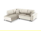 Coltar extensibil stanga 5 locuri, Moghan, Micadoni Home, BL, 243x194x88 cm, catifea, bej deschis