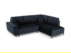 Coltar extensibil dreapta 5 locuri, Moghan, Micadoni Home, BL, 243x194x88 cm, catifea, albastru inchis