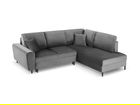 Coltar extensibil dreapta 5 locuri, Moghan, Micadoni Home, BL, 243x194x88 cm, catifea, gri deschis