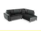 Coltar extensibil dreapta 5 locuri, Moghan, Micadoni Home, BL, 243x194x88 cm, catifea, gri inchis