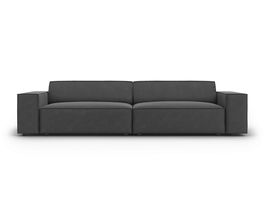 Canapea 4 locuri, Jodie, Micadoni Home, BL, 244x102x70 cm, catifea, gri
