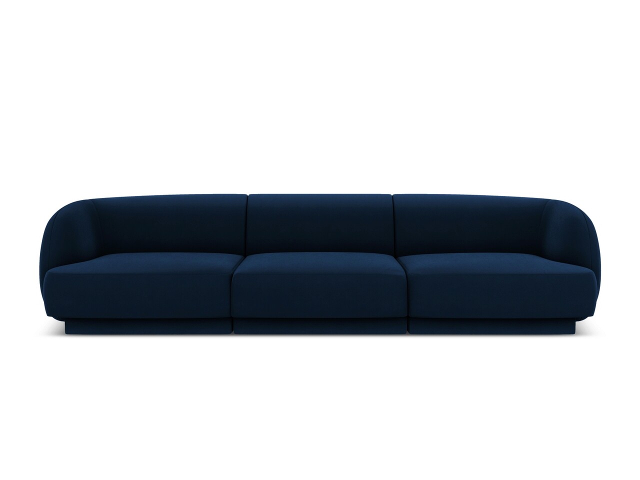 Canapea 3 locuri, Miley, Micadoni Home, BL, 259x85x74 cm, catifea, albastru regal