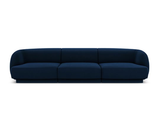 Canapea 3 locuri, Miley, Micadoni Home, BL, 259x85x74 cm, catifea, albastru regal