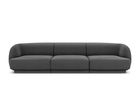 Canapea 3 locuri, Miley, Micadoni Home, BL, 259x85x74 cm, catifea, gri