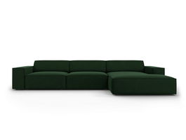 Coltar dreapta 4 locuri, Jodie, Micadoni Home, BL, 284x166x70 cm, catifea, verde bottle