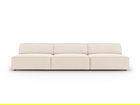 Canapea 3 locuri, Jodie, Micadoni Home, BL, 240x102x70 cm, catifea, bej deschis