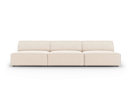 Canapea 3 locuri, Jodie, Micadoni Home, BL, 240x102x70 cm, catifea, bej deschis