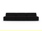 Canapea 3 locuri, Jodie, Micadoni Home, BL, 240x102x70 cm, catifea, negru
