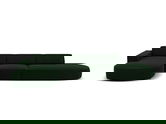 Coltar stanga 4 locuri, Jodie, Micadoni Home, BL, forma rotunjita, 342x166x70 cm, catifea, verde bottle