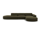 Coltar dreapta 4 locuri, Jodie, Micadoni Home, BL, forma rotunjita, 342x166x70 cm, catifea, verde