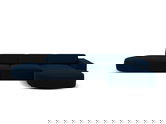 Coltar dreapta 4 locuri, Jodie, Micadoni Home, BL, forma rotunjita, 342x166x70 cm, catifea, albastru regal