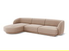 Coltar stanga 4 locuri, Miley, Micadoni Home, BL, 259x155x74 cm, catifea, cappuccino
