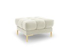 Taburet, Mamaia, Micadoni Home, GL, 60x60x41 cm, catifea, bej deschis