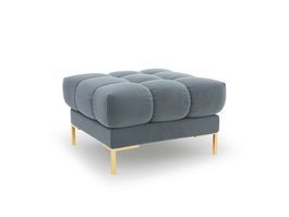 Taburet, Mamaia, Micadoni Home, GL, 60x60x41 cm, catifea, albastru deschis