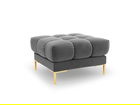 Taburet, Mamaia, Micadoni Home, GL, 60x60x41 cm, catifea, gri deschis