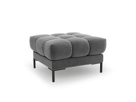 Taburet, Mamaia, Micadoni Home, BL, 60x60x41 cm, catifea, gri deschis