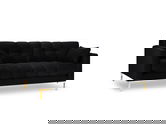 Canapea 2 locuri, Mamaia, Micadoni Home, GL, 152x92x75 cm, catifea, negru