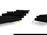 Sezlong living stanga 1 loc, Mamaia, Micadoni Home, GL, 185x102x75 cm, catifea, negru