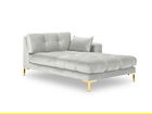 Sezlong living dreapta 1 loc, Mamaia, Micadoni Home, GL, 185x102x75 cm, catifea, argintiu