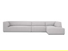 Coltar dreapta 5 locuri, Ruby, Micadoni Home, BL, 366x180x69 cm, poliester, gri deschis