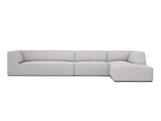 Coltar dreapta 5 locuri, Ruby, Micadoni Home, BL, 366x180x69 cm, poliester, gri deschis