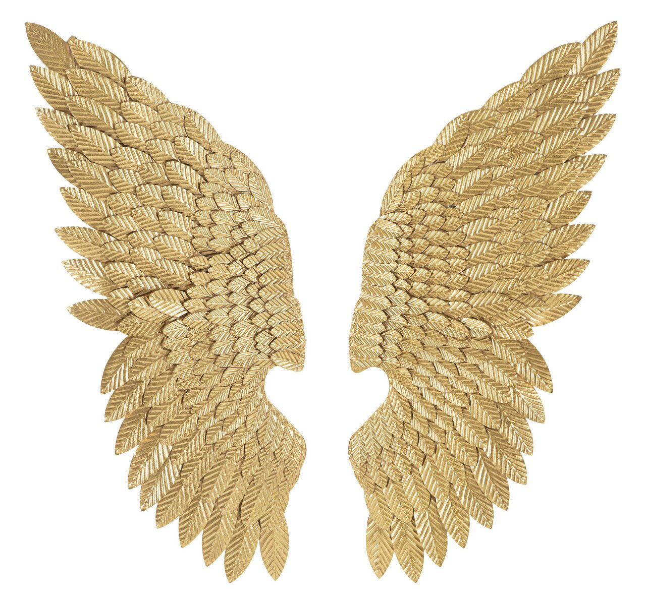 Set 2 decoratiuni de perete, Wings Beauty, Mauro Ferretti, 37 x 100 cm, fier, auriu