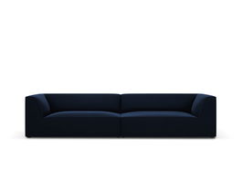 Canapea 4 locuri, Ruby, Micadoni Home, BL, 302x93x69 cm, catifea, albastru regal