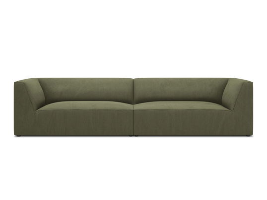Canapea 4 locuri, Ruby, Micadoni Home, BL, 302x93x69 cm, velur, verde